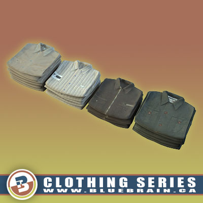 3D Model of Clothing Series - Realistic Folded Long-Sleeved Shirts - 3D Render 0